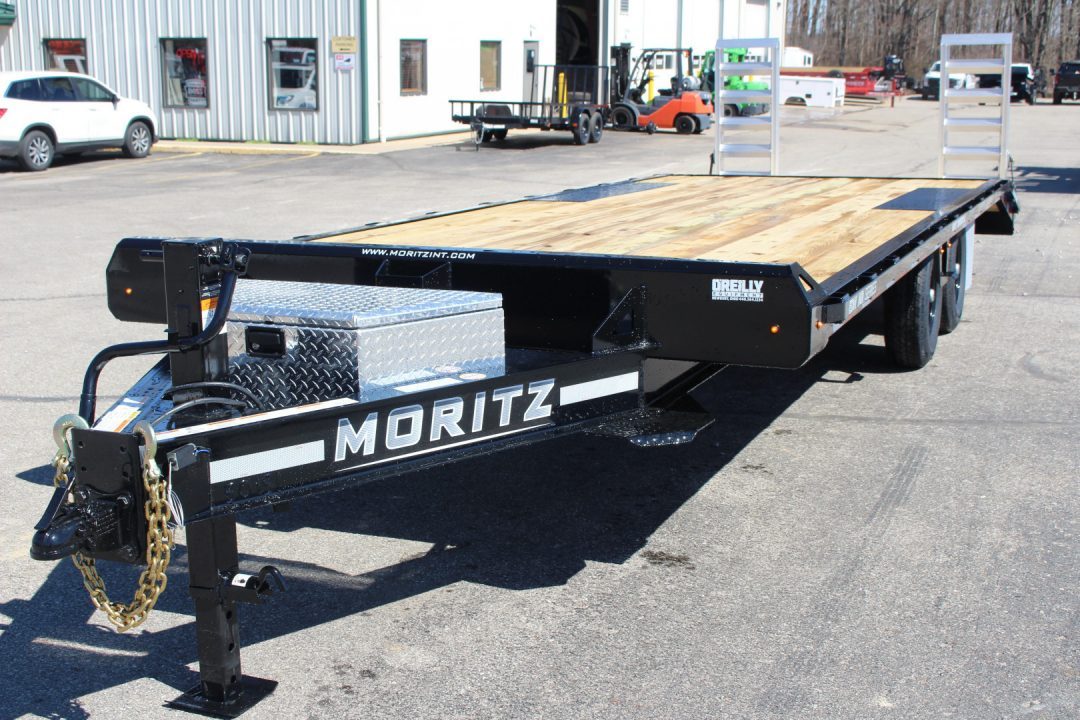 New 2027 Moritz 8' 6" x 20' + 4' Deckover Flatbed w/ Beavertail - Aluminum Ramps - 14,000# GVW