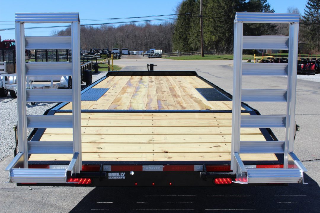 New 2027 Moritz 8' 6" x 20' + 4' Deckover Flatbed w/ Beavertail - Aluminum Ramps - 14,000# GVW