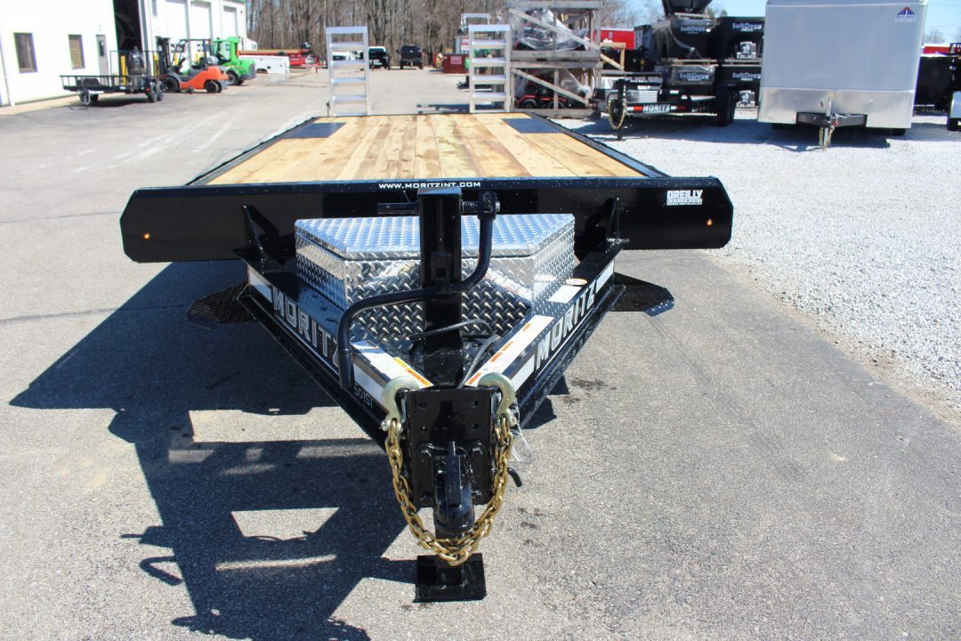 New 2027 Moritz 8' 6" x 20' + 4' Deckover Flatbed w/ Beavertail - Aluminum Ramps - 14,000# GVW