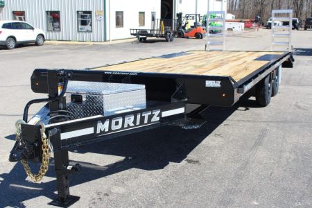 New 2027 Moritz 8' 6" x 20' + 4' Deckover Flatbed w/ Beavertail - Aluminum Ramps - 14,000# GVW