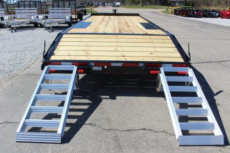 New 2027 Moritz 8' 6" x 20' + 4' Deckover Flatbed w/ Beavertail - Aluminum Ramps - 14,000# GVW