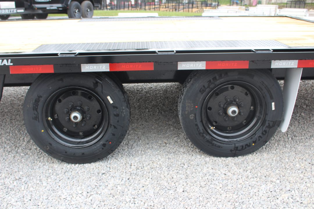 New 2027 Moritz 8' 6" x 20' + 4' Deckover Flatbed w/ Beavertail - Aluminum Ramps - 16,000# GVW