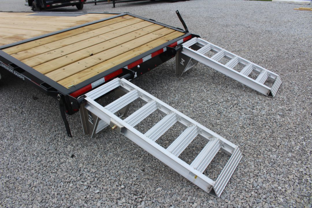 New 2027 Moritz 8' 6" x 20' + 4' Deckover Flatbed w/ Beavertail - Aluminum Ramps - 16,000# GVW