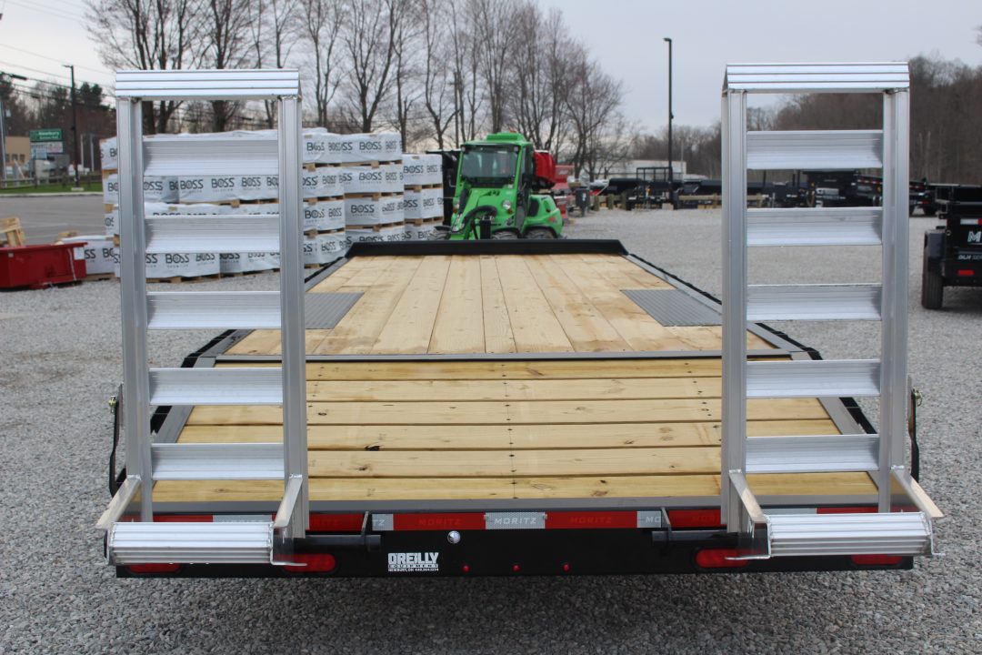 New 2027 Moritz 8' 6" x 20' + 4' Deckover Flatbed w/ Beavertail - Aluminum Ramps - 16,000# GVW