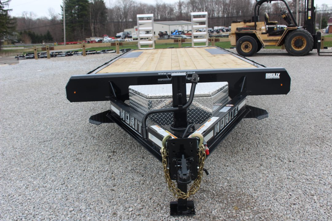 New 2027 Moritz 8' 6" x 20' + 4' Deckover Flatbed w/ Beavertail - Aluminum Ramps - 16,000# GVW