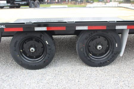 New 2027 Moritz 8' 6" x 20' + 4' Deckover Flatbed w/ Beavertail - Aluminum Ramps - 16,000# GVW