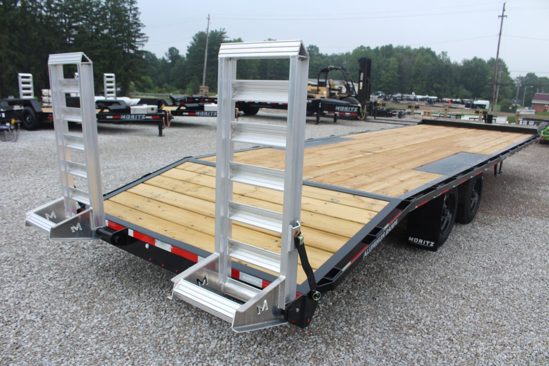 New 2027 Moritz 8' 6" x 22' + 4' Deckover Flatbed w/ Beavertail - Aluminum Ramps - 16,000# GVW