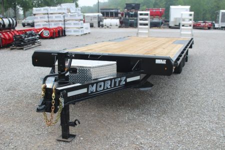 New 2027 Moritz 8' 6" x 22' + 4' Deckover Flatbed w/ Beavertail - Aluminum Ramps - 16,000# GVW