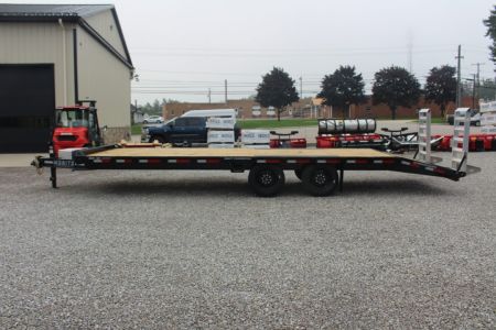 New 2027 Moritz 8' 6" x 22' + 4' Deckover Flatbed w/ Beavertail - Aluminum Ramps - 16,000# GVW