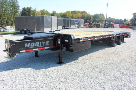 New 2026 Moritz FDPH DT 22' + 5' - Pintle Ring Deckover Equipment Trailer - 40000# GVW