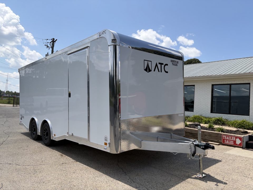 New 2027 ATC 8.5x20' Car Hauler, 5200 lb Axles, Escape Door, ROM400