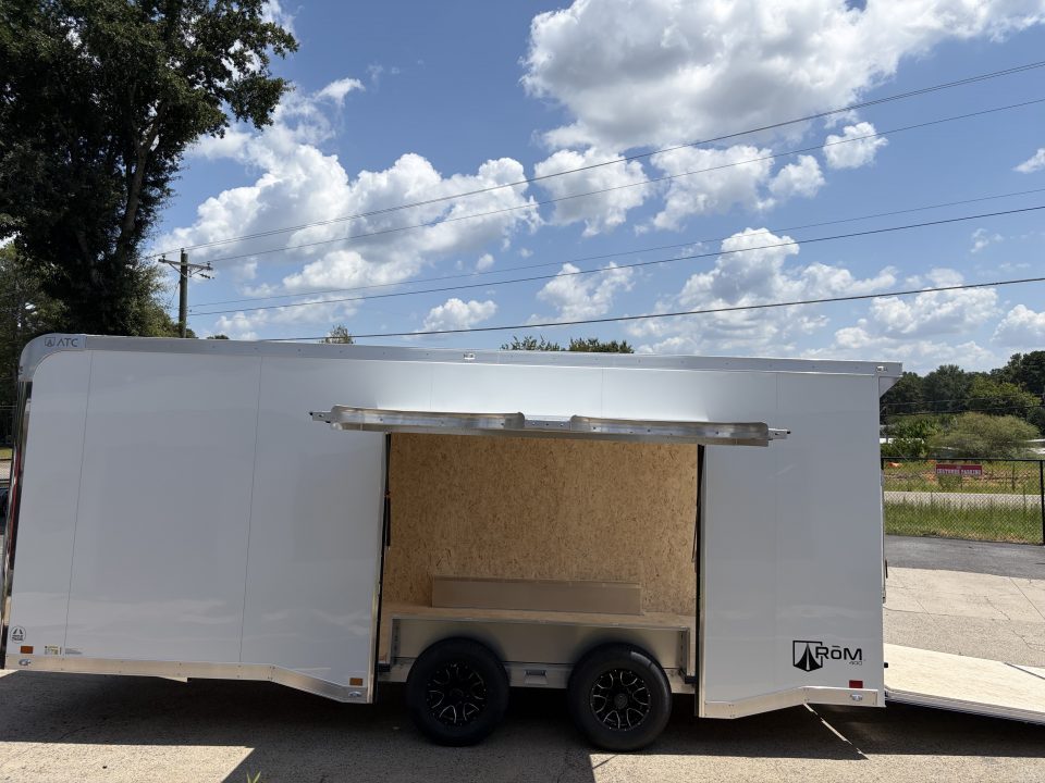 New 2027 ATC 8.5x20' Car Hauler, 5200 lb Axles, Escape Door, ROM400