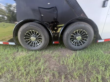 New 2027 Rock Solid Cargo Super Sport Enclosed Race Trailer For Sale Rear Spoiler Spread Axle Awning Finished Interior Cabinets A/C