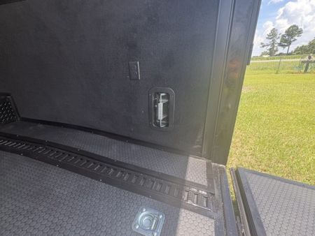 New 2027 Rock Solid Cargo Super Sport Enclosed Race Trailer For Sale Rear Spoiler Spread Axle Awning Finished Interior Cabinets A/C