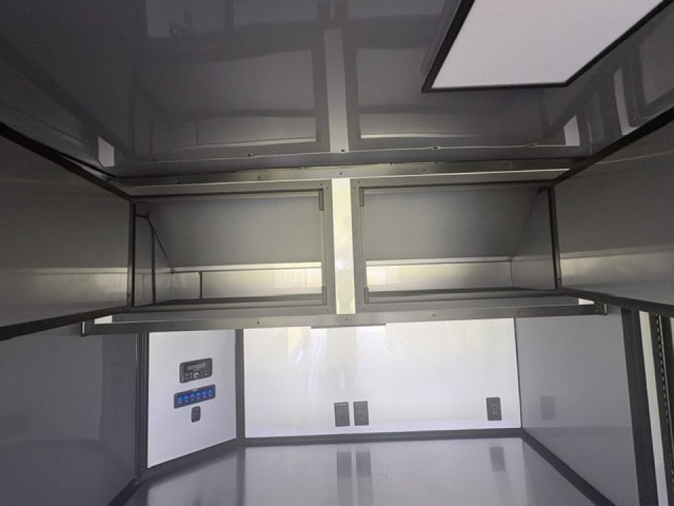 New 2027 Rock Solid Cargo Super Sport Enclosed Race Trailer For Sale Finished Interior Rear Spoiler Awning Spread Axle A/C