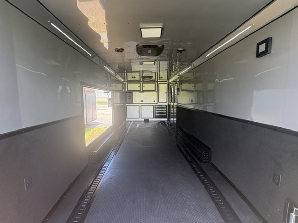 New 2027 Rock Solid Cargo Super Sport Enclosed Race Trailer For Sale Finished Interior Rear Spoiler Awning Spread Axle A/C