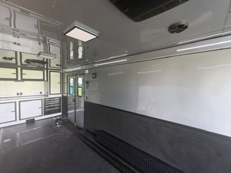 New 2027 Rock Solid Cargo Super Sport Enclosed Race Trailer For Sale Finished Interior Rear Spoiler Awning Spread Axle A/C
