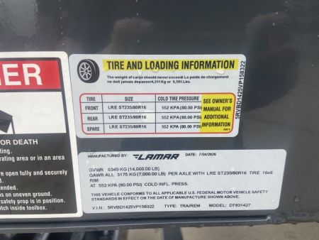 New Lamar 83"X14' Dump Trailer