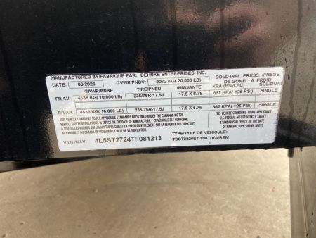 New Behnke Tilt 20K Trailer