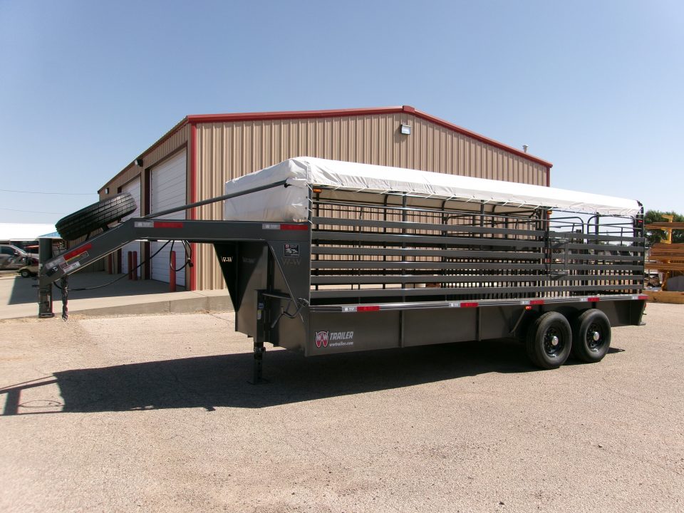 New 2026 WW 6.8x20 GN Stock Trailer w/ Tarp