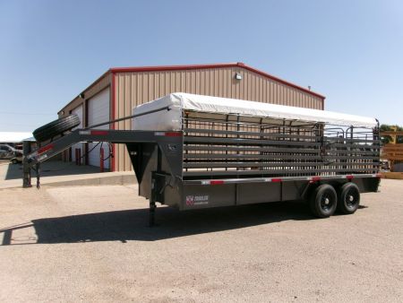 New 2026 WW 6.8x20 GN Stock Trailer w/ Tarp