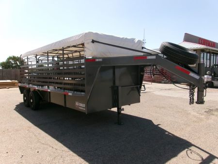 New 2026 WW 6.8x20 GN Stock Trailer w/ Tarp