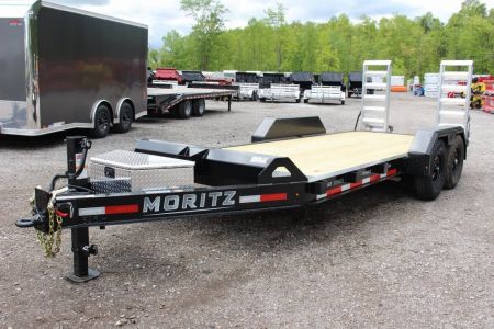 New 2027 Moritz ELBH 7' x 18' Low Pro - Aluminum Ramps - Equipment Trailer - 14000# GVW