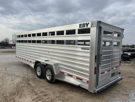 New 2027 EBY Maverick 6'11x24x6'7 Stock Trailer W/ Rolling Cut Gate
