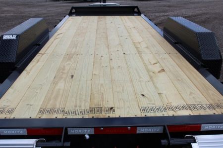 New 2027 Moritz ELBH 7' x 18' Low Pro - Aluminum Ramps - Equipment Trailer - 14000# GVW