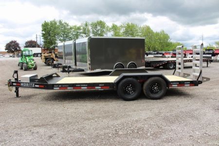 New 2027 Moritz ELBH 7' x 18' Low Pro - Aluminum Ramps - Equipment Trailer - 14000# GVW