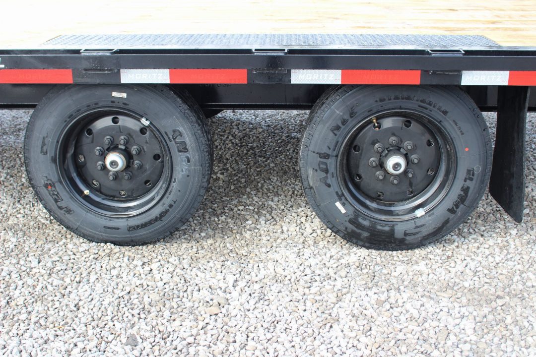New 2027 Moritz 8' 6" x 20' + 4' Deckover Flatbed w/ Beavertail - Aluminum Ramps - 16,000# GVW