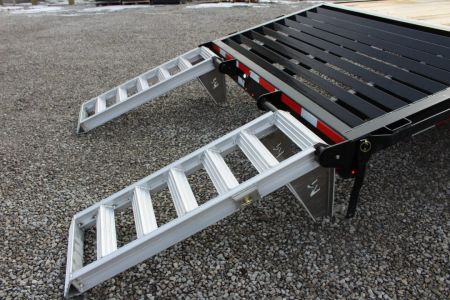 New 2027 Moritz 8' 6" x 20' + 4' Deckover Flatbed w/ Beavertail - Aluminum Ramps - 16,000# GVW