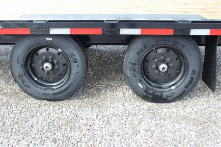 New 2027 Moritz 8' 6" x 20' + 4' Deckover Flatbed w/ Beavertail - Aluminum Ramps - 16,000# GVW
