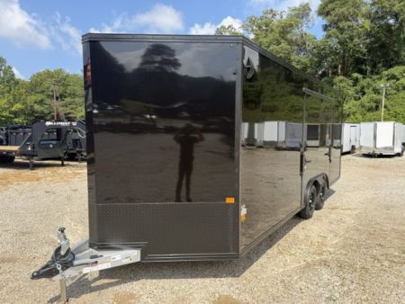 New Stealth Aluminum Enclosed 8.5x20 XLT Pro Series 7K- Black W/ Black Trim, Escape Door and Rear Wing