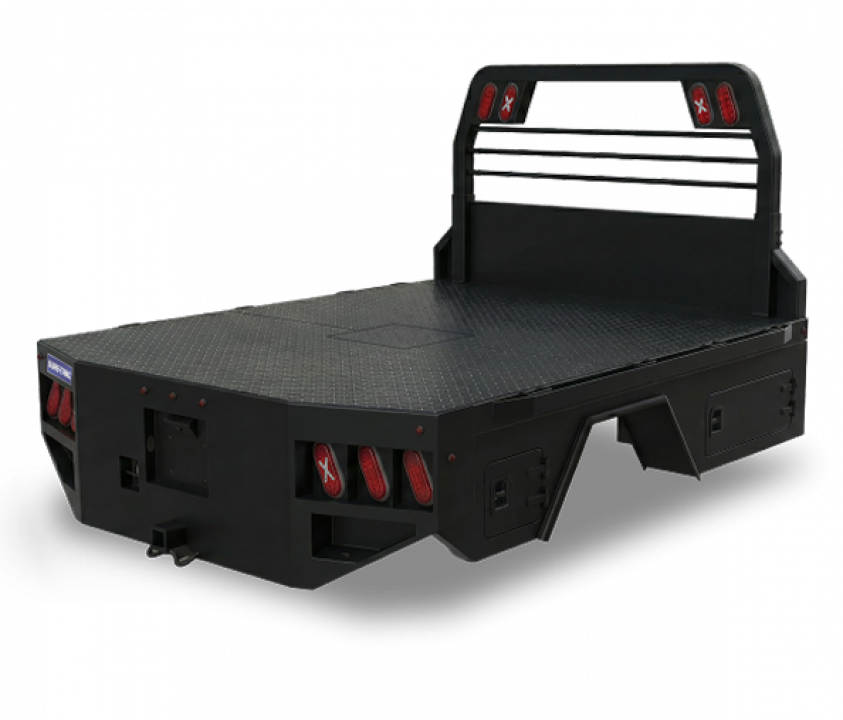 New 2026 Sure-Trac 84"x102" Skirt Body Truck Bed w/ Recessed Gooseneck Hitch & Storage