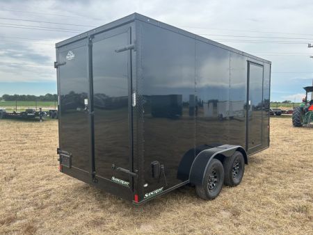 New 2027 Rock Solid 7x16 Tandem 7K Cargo w/ 7' Interior Height, Barn Doors & .080 Exterior Sheeting
