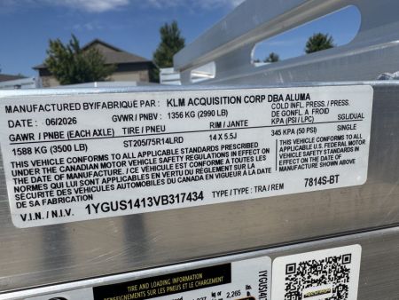 New 2027 Aluma 7814BT Utility Trailer