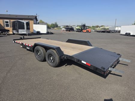 New 2026 Midsota 7x20 (16+4) Treated Wood Deck Beavertail Car Hauler 10K GVWR