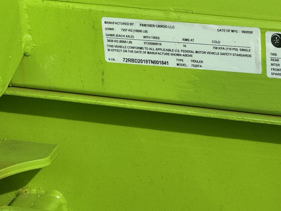 New 2026 Panther Cargo 7 x 16 + 4 FT Deck Tandem Axle Hybrid Telescoping Dump-Deck Trailer – 16K GVWR | Electric Green I Barn Doors on Rear Dump Trailer