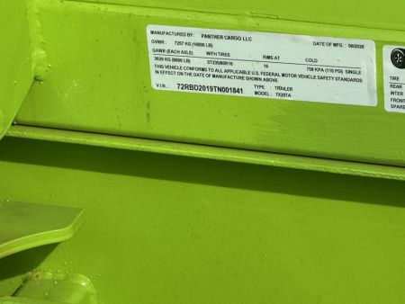 New 2026 Panther Cargo 7 x 16 + 4 FT Deck Tandem Axle Hybrid Telescoping Dump-Deck Trailer – 16K GVWR | Electric Green I Barn Doors on Rear Dump Trailer