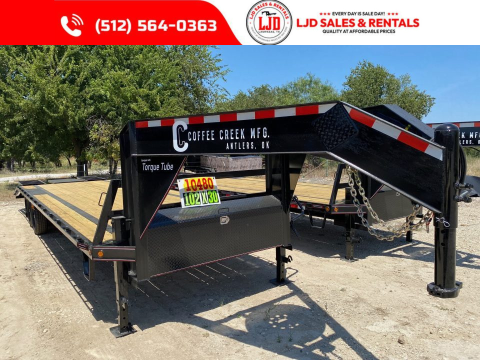 New 2027 Coffee Creek - 30' Gooseneck Flatbed Deckover Trailer