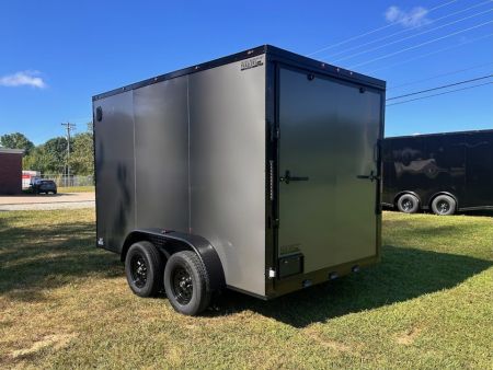 New 2027 7X12 Enclosed Trailer-3500LB Tandem Axle -7'ft Interior- Charcoal Poly-Blackout