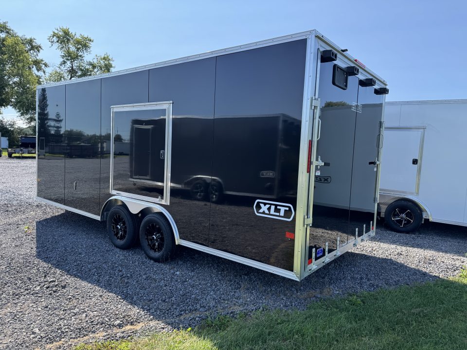 New 2027 E-Z Hauler EZEC8.5X20CH XLT PRO Car Hauler 71 SERIES, 7 FOOT 1 INCH INTERIOR HEIGHT, .080 POLY SIDES, 4 FOOT SIDE ESCAPE DOOR, FREE ALUMINUM WHEEL UPGRADE