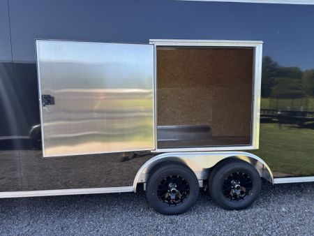 New 2027 E-Z Hauler EZEC8.5X20CH XLT PRO Car Hauler 71 SERIES, 7 FOOT 1 INCH INTERIOR HEIGHT, .080 POLY SIDES, 4 FOOT SIDE ESCAPE DOOR, FREE ALUMINUM WHEEL UPGRADE