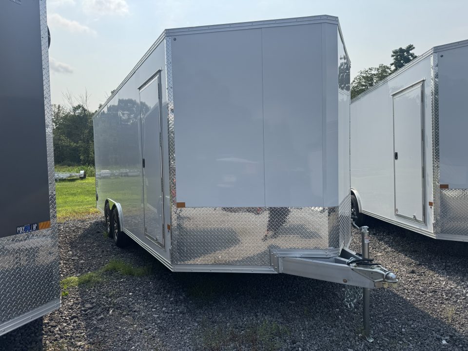 New 2027 E-Z Hauler EZEC8.5X24CH XLT PRO Car Hauler, 6 FOOT 10 INCH INTERIOR HEIGHT, TORSION AXLES, WHITE VINYL WALLS, TPO COIN FLOOR, ELITE ESCAPE DOOR, REAR DOOR CANOPY, FREE ALUMINUM WHEEL UPGRADE