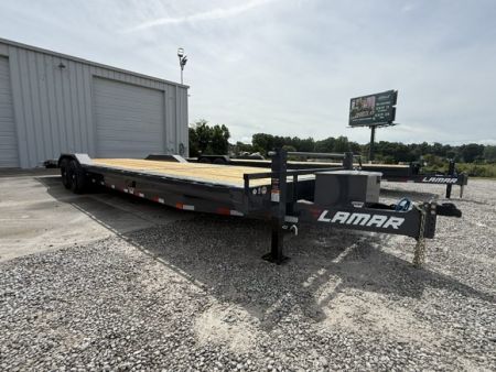 New Lamar Car Hauler 102x32 14K W/4' Dovetail, Tool Box & Winch Plate
