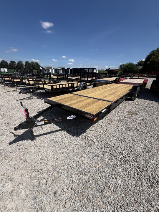 New 2027 AMO UT242 Car Hauler 82X24 TA DOVETAIL W/ SLIDE IN RAMPS (GVW:7000) BLACK