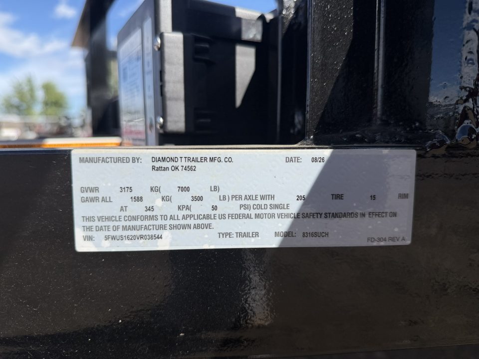 New 2027 Diamond T 7-16 Tandem Axle Ramp Gate Utility 7K GVWR