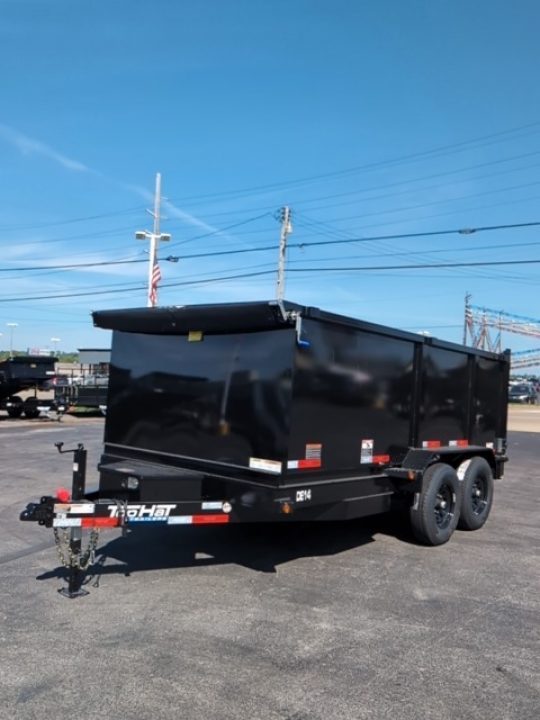 New 2027 Top Hat Trailers Channel Frame Economy Dump 14K 7X14 DE14 Dump Trailer