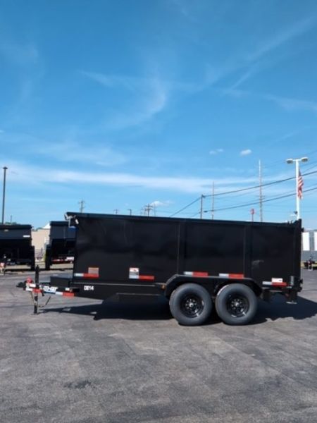 New 2027 Top Hat Trailers Channel Frame Economy Dump 14K 7X14 DE14 Dump Trailer